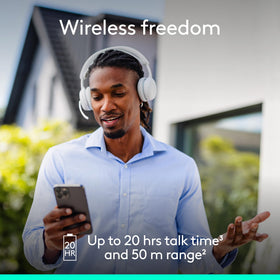 Logitech Zone Wireless 2 ES battery life supports long listening and talk time.