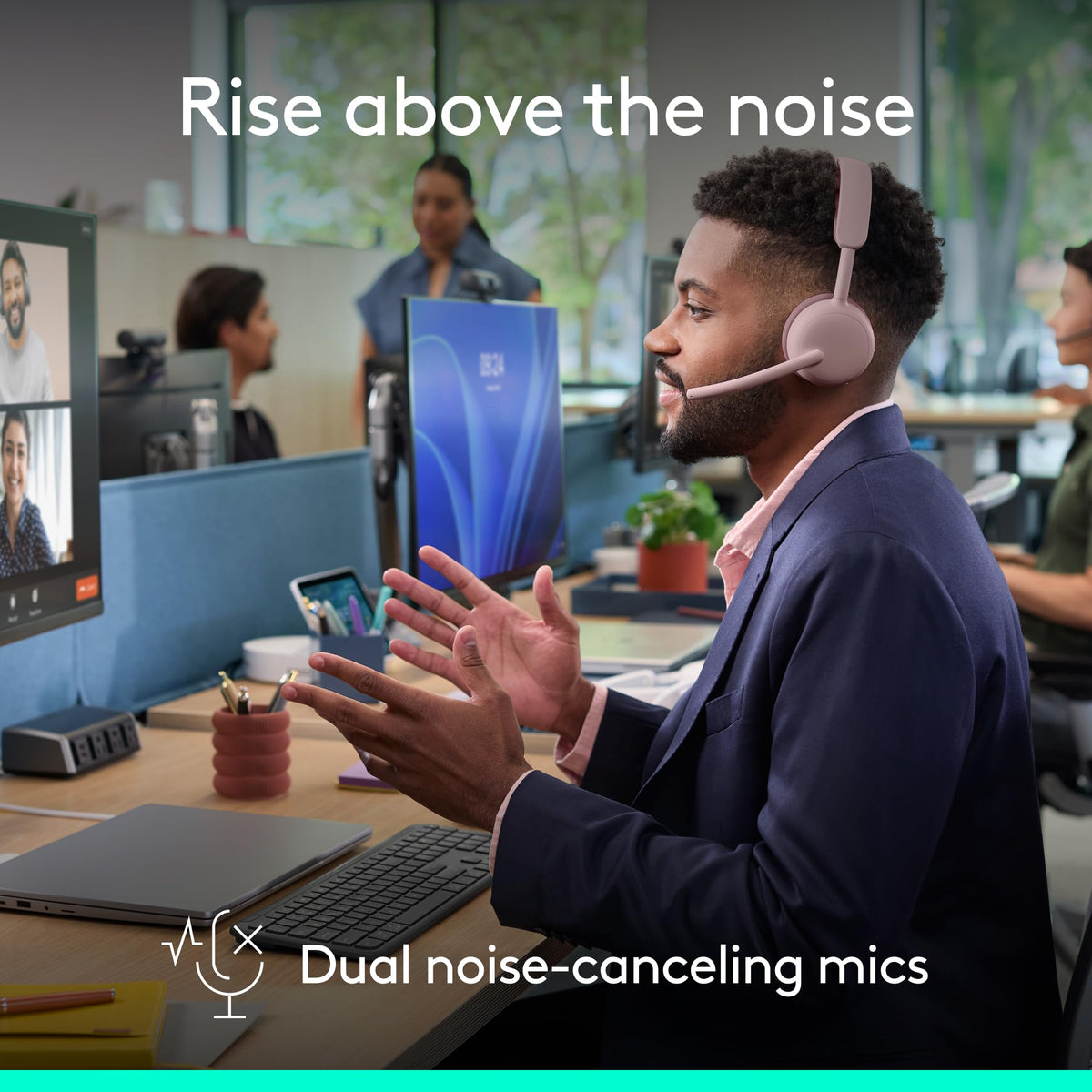 Logitech Zone Wireless 2 ES for Business headset pad closeup for comfortable all-day wear.