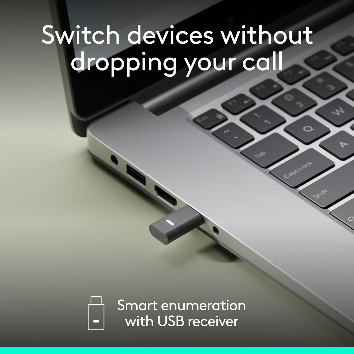 Logitech Zone Wireless 2 ES open-office mic close-up in action