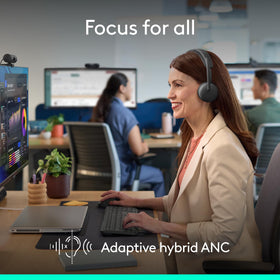 Logitech Zone Wireless 2 ES for Business being worn for all-day comfort