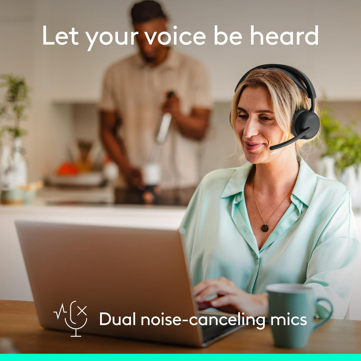 Logitech Zone Wireless 2 ES, on-ear controls close-up, quick access to volume and mute.