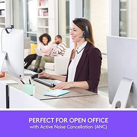 Logitech Zone Wireless with ANC reduces ambient noise for calls.