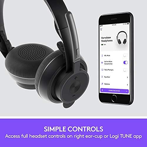 Logitech Zone Wireless flip-to-mute mic for instant privacy.