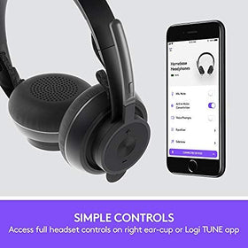 Logitech Zone Wireless flip-to-mute mic for instant privacy.