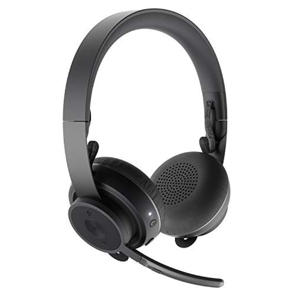 Logitech Zone Wireless headset with Teams button for quick meetings.