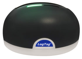 LogTag LTI-HID docking station front view showing ports and compact design for reliable downloads
