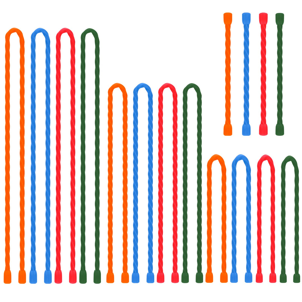 LOIUO front packaging showing 16 reusable silicone cable ties, organized and colorful
