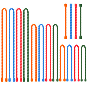 LOIUO front packaging showing 16 reusable silicone cable ties, organized and colorful
