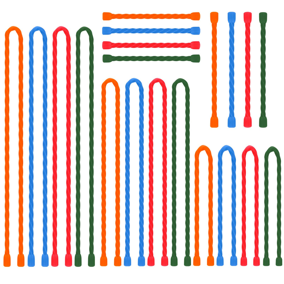 LOIUO silicone cable ties, 4-inch blue, keep small cords neatly organized on your desk