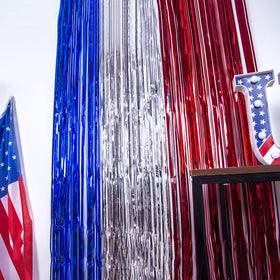 LOLStar foil fringe curtains enhance photo booths and stage backdrops