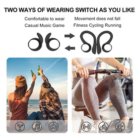 Loluka detachable earhooks detail for secure, active-fit during training.