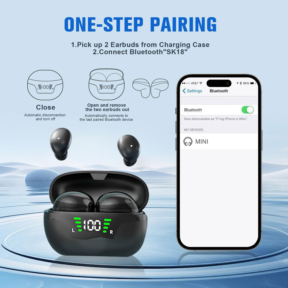 Loluka battery-life emphasis with up to 7 hours per charge and 60 hours with case.