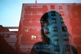 Lomography film loaded in a camera demonstrating in-camera aesthetic results