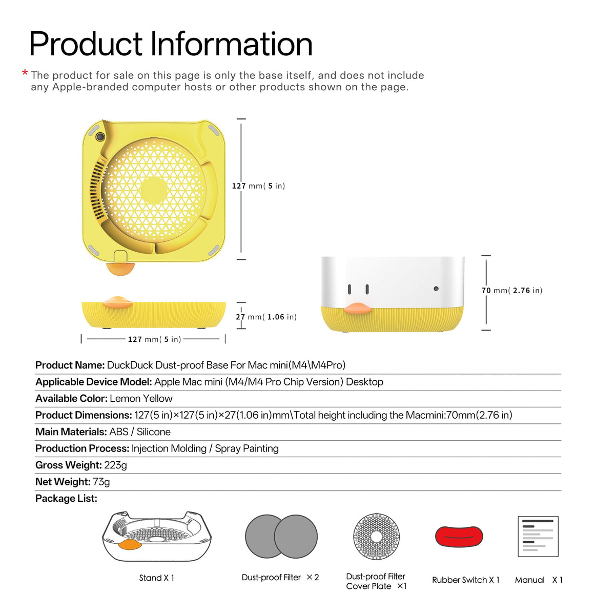 Lonelyfox anti-slip silicone pads protect surfaces and keep Mac mini steady