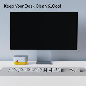 Lonelyfox on-desk setup shown with clean lines and accessible power