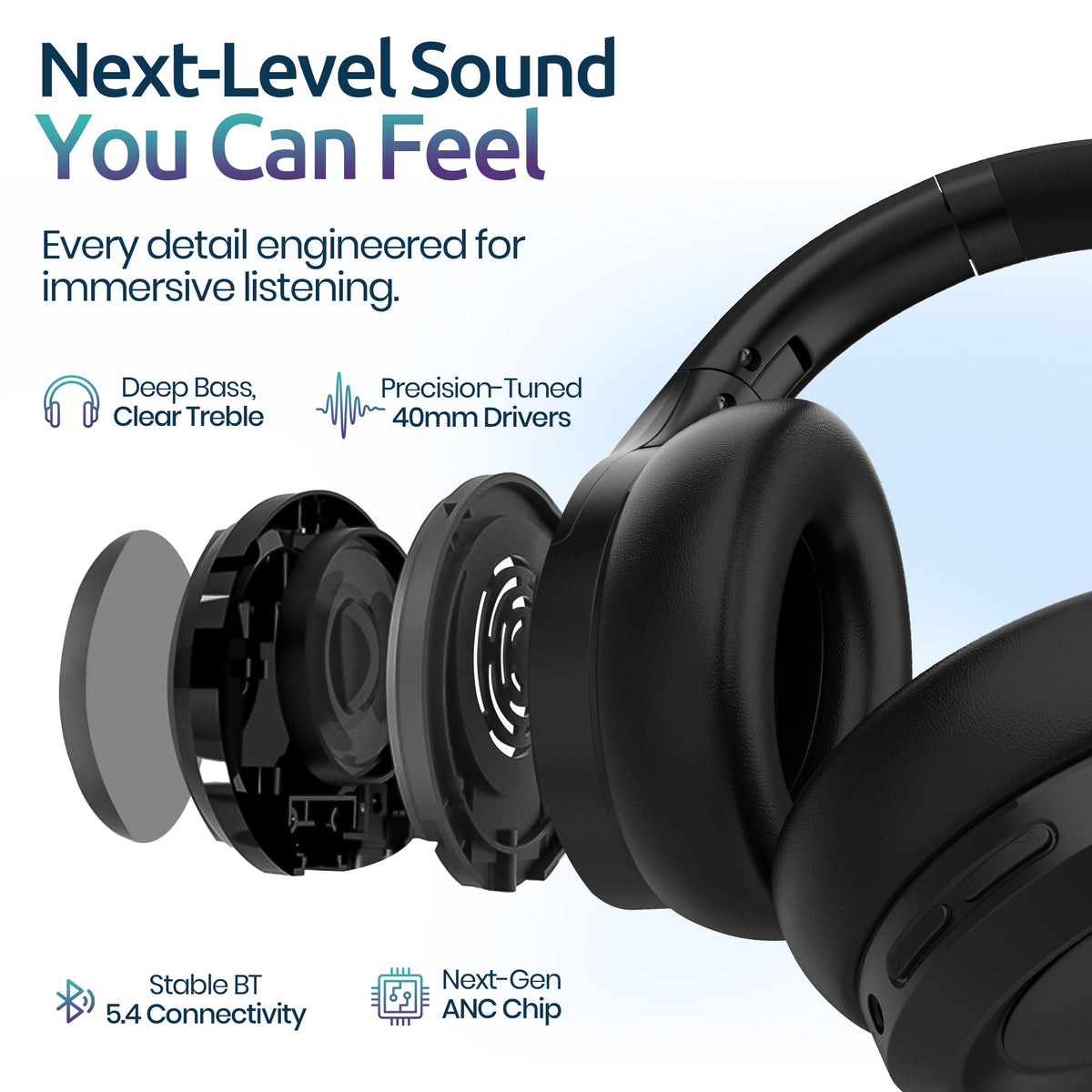 Long Run Technologies ANC headphones Bluetooth setup for seamless wireless listening