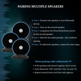 Long Run Technologies durable shockproof construction protects speakers during daily use.