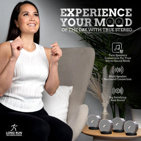 Long Run Technologies multi-room pairing demo for synchronized sound across spaces.