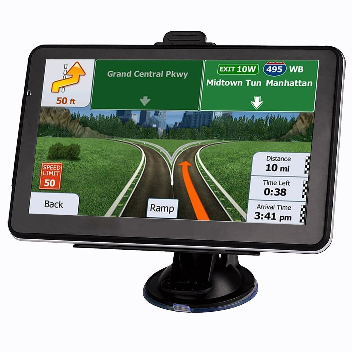 LONGRUF GPS 7-inch display shows clear route guidance for easy planning