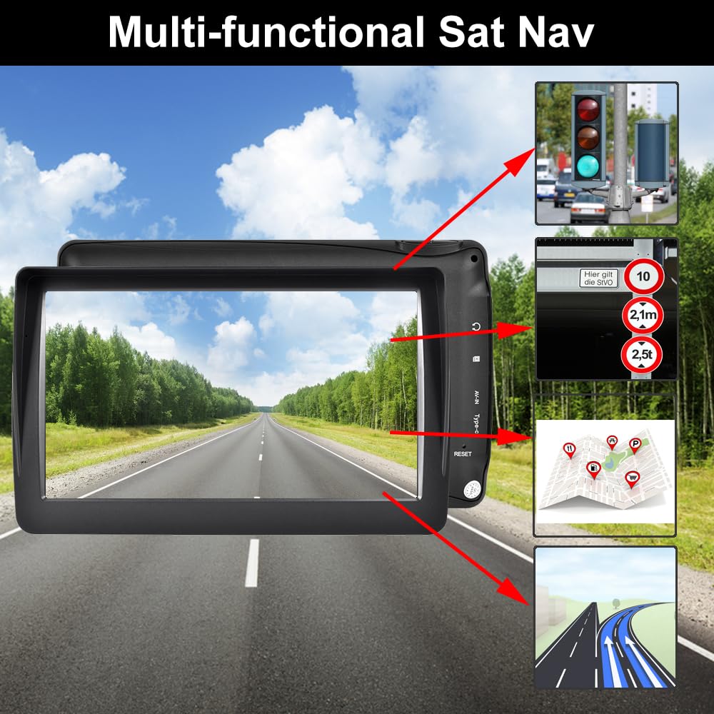 LONGRUF GPS Navigator voice prompts offer multi-language directions on the road.