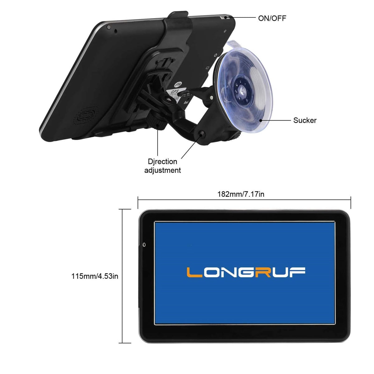 LONGRUF GPS pre-loaded USA Canada Mexico map enables seamless trips