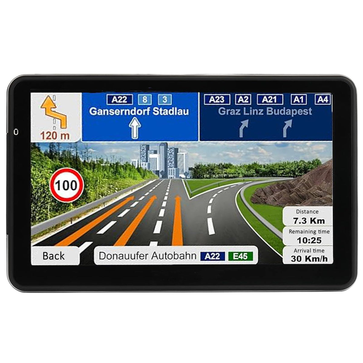 LONGRUF GPS voice prompts guide turns with real time safety alerts