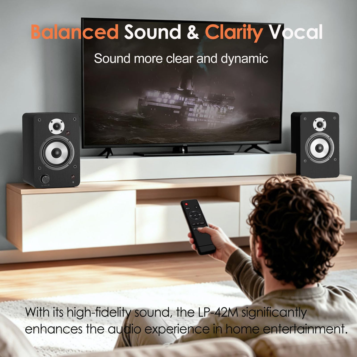LONPOO connection options including RCA/Optical/Coaxial/AUX/USB for versatility