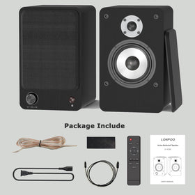 LONPOO speakers arranged in a living room for immersive viewing