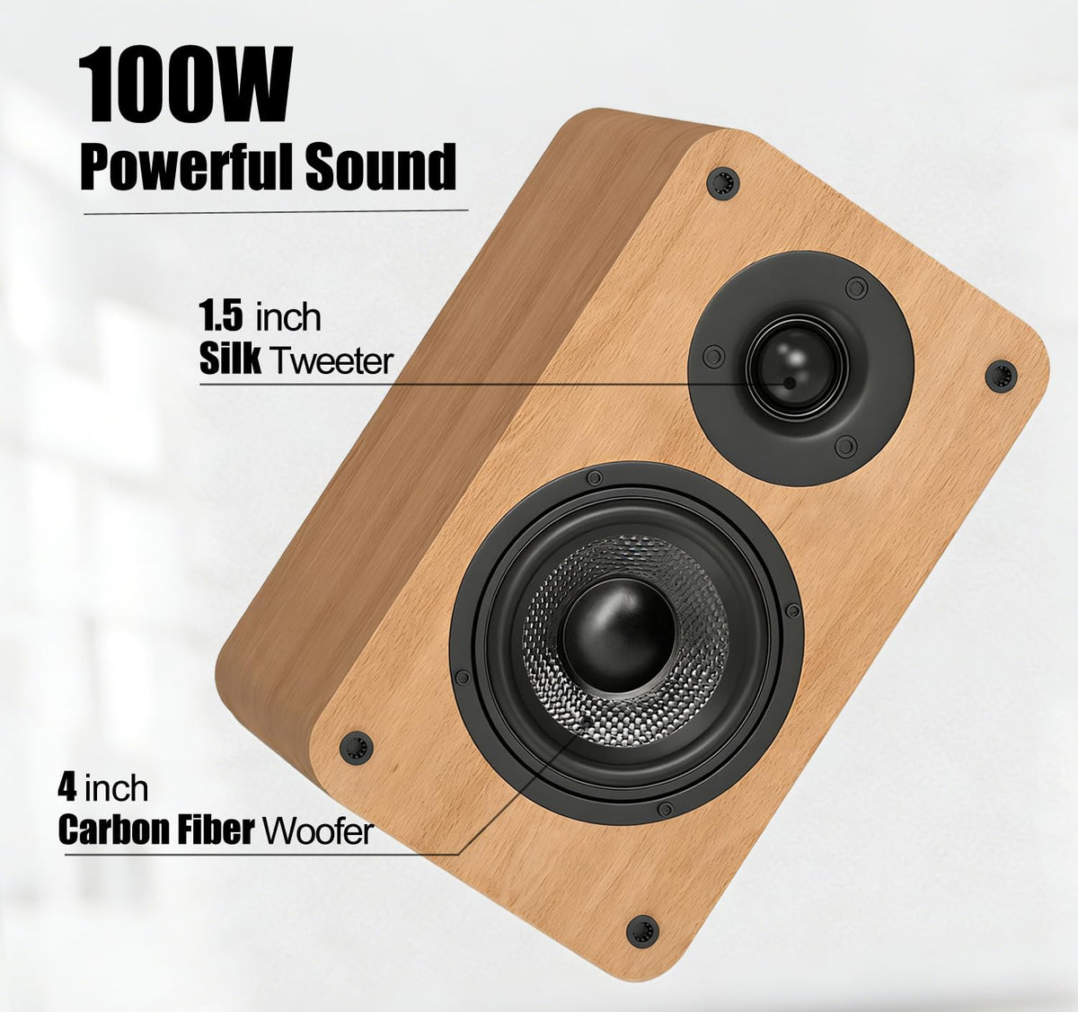 LONPOO 100W powered speakers for compact spaces and easy setup