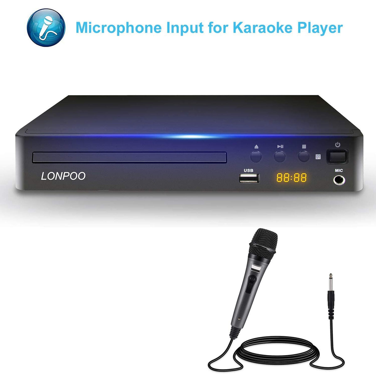 LONPOO compact black design fits on small shelves