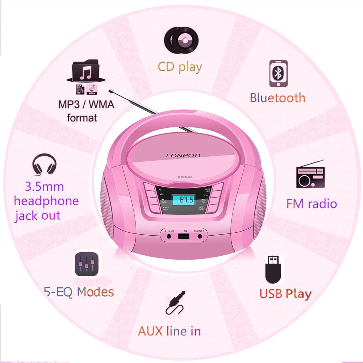 LONPOO headphone jack in use for private listening and reduced disturbance