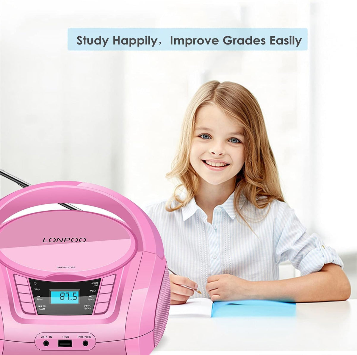 LONPOO on a picnic blanket showing portable entertainment for outdoor gatherings