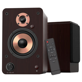 LONPOO LP-42M front view showing drivers and removable grille, clear audio presence