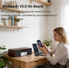 LONPOO LP-816 aux-in port, connect external devices for versatile listening.