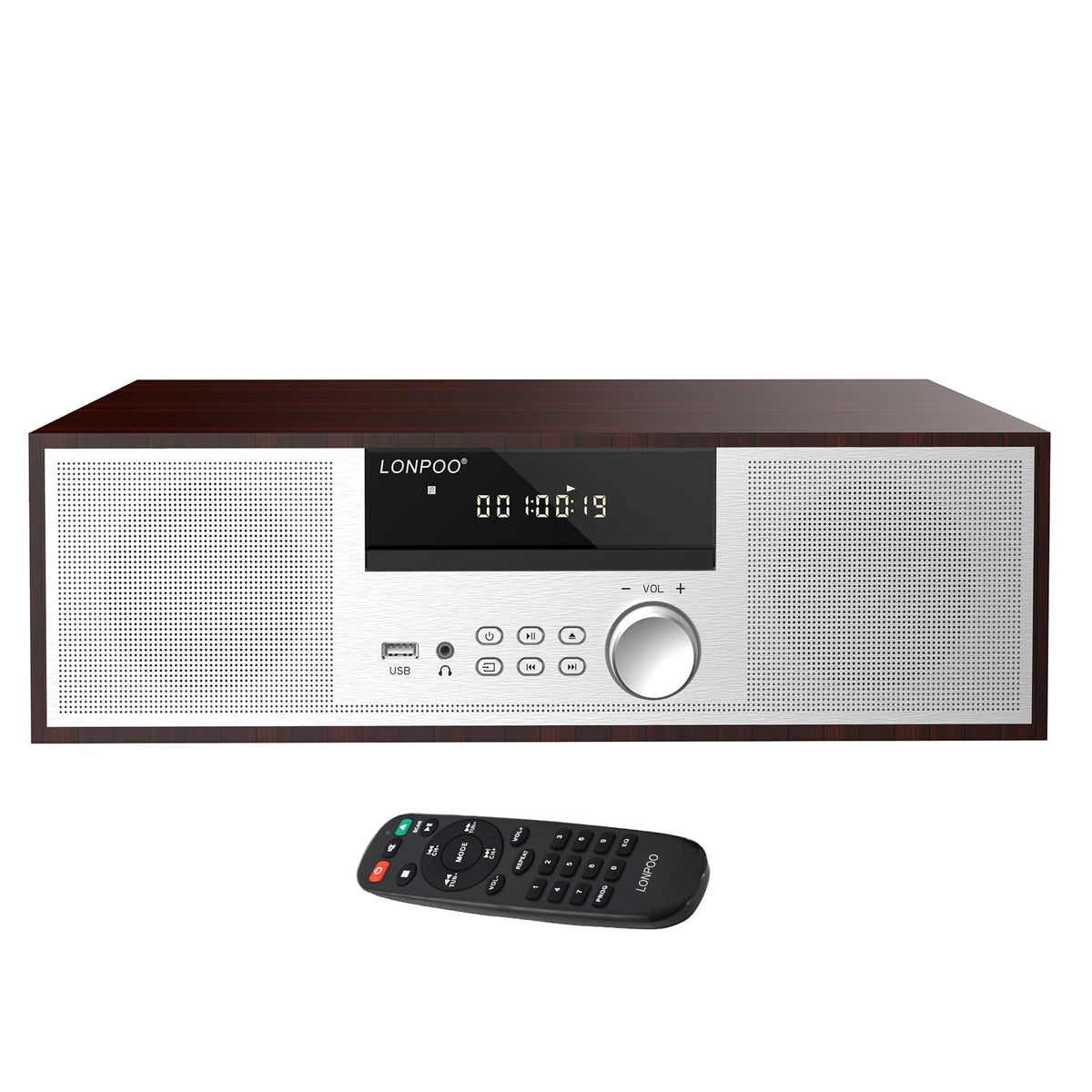 LONPOO LP-816 front view in silver for stylish home audio
