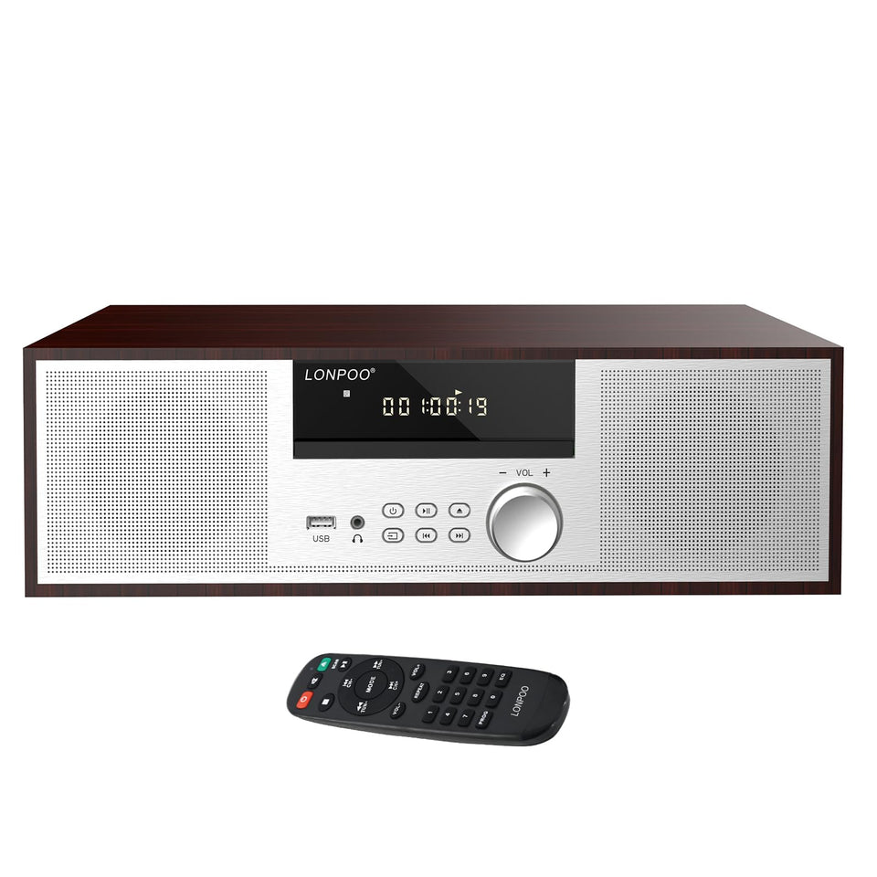 LONPOO LP-816 front view in silver for stylish home audio
