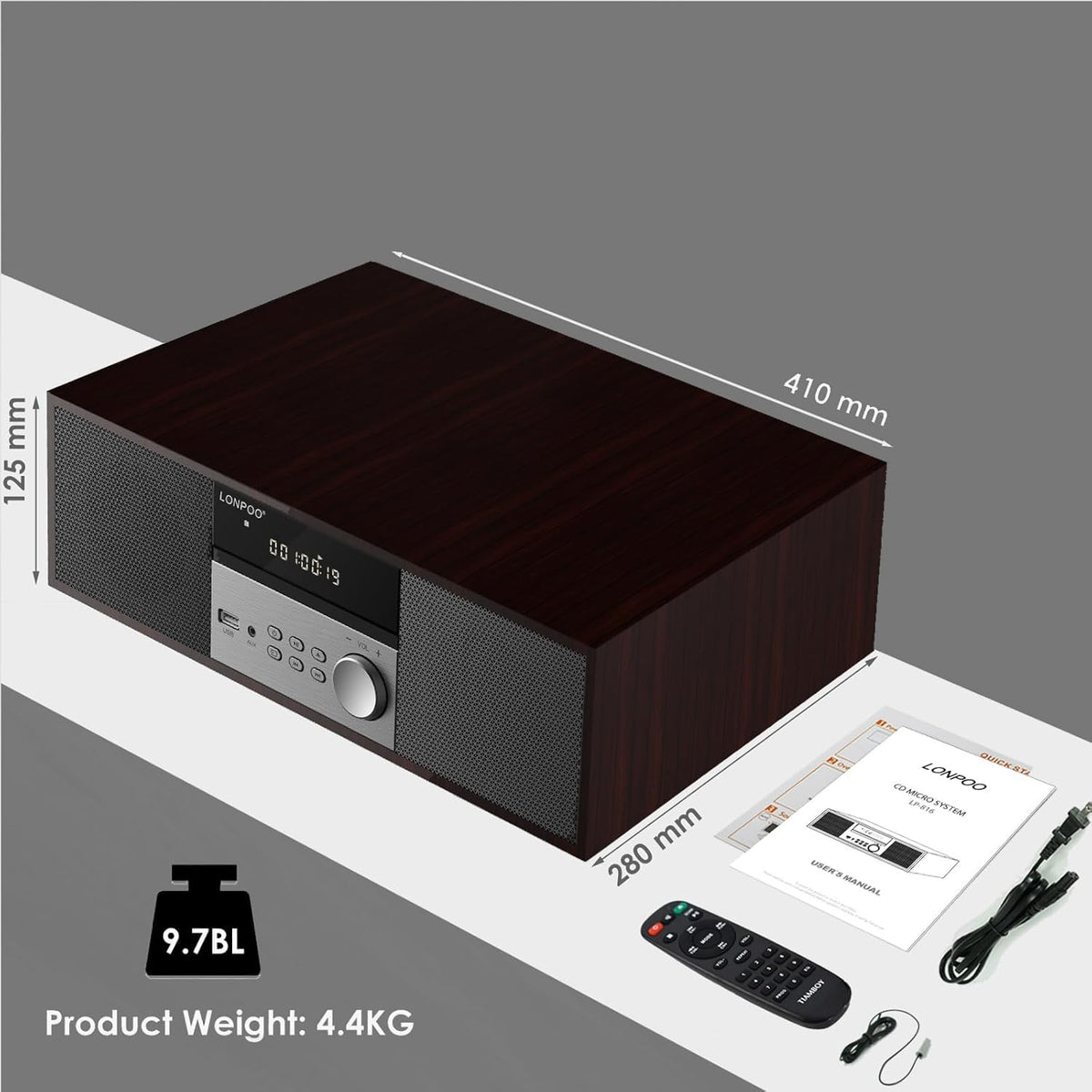 LONPOO LP-816 USB MP3 port, play digital files instantly.