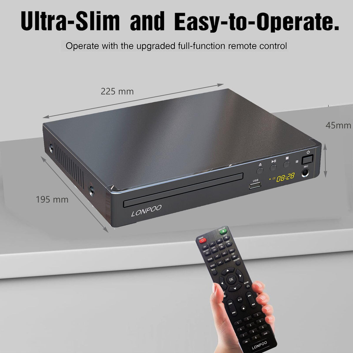 LONPOO microphone port detail enabling simple karaoke or PA benefit