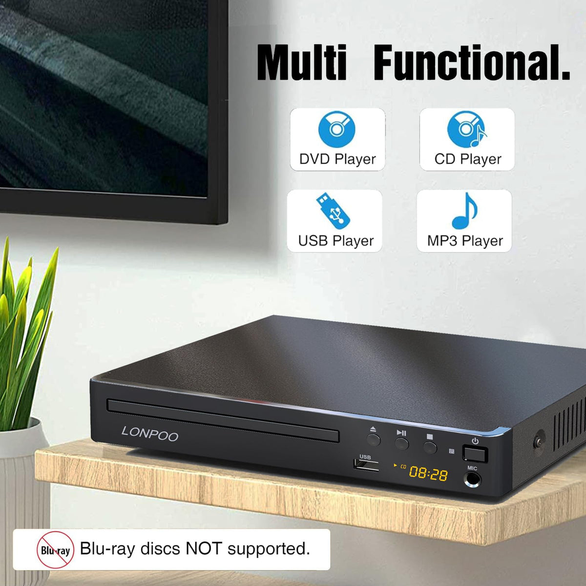 LONPOO remote control close-up for convenient playback control benefit