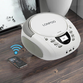 LONPOO side view showing headphone and AUX ports for private listening and wired input