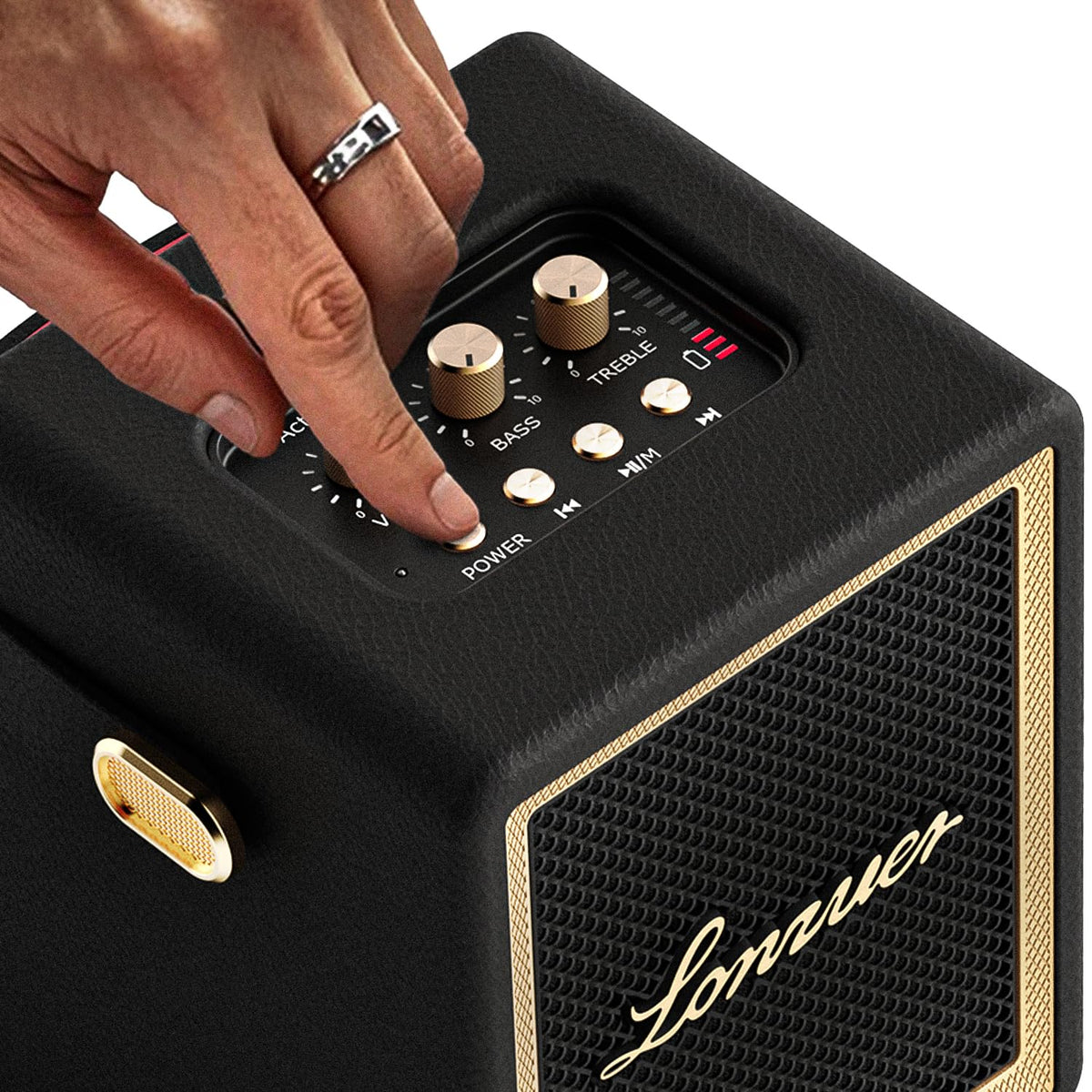 Lonzuer 40W stereo delivers crisp highs and rich bass for immersive listening.
