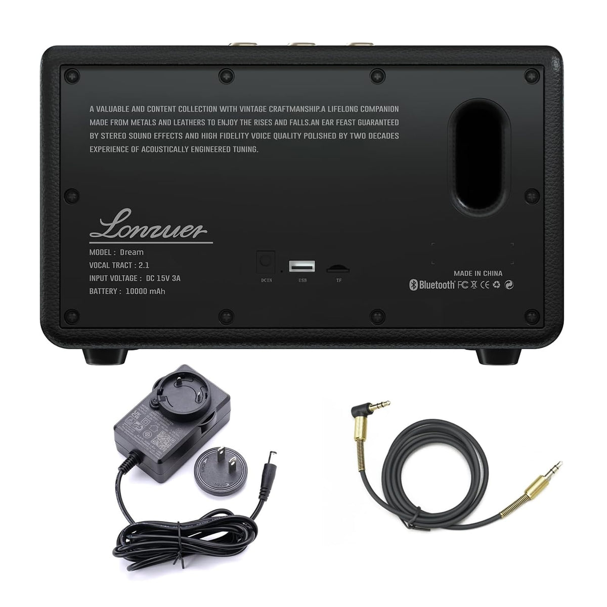Lonzuer USB/SD/AUX inputs expand playback compatibility