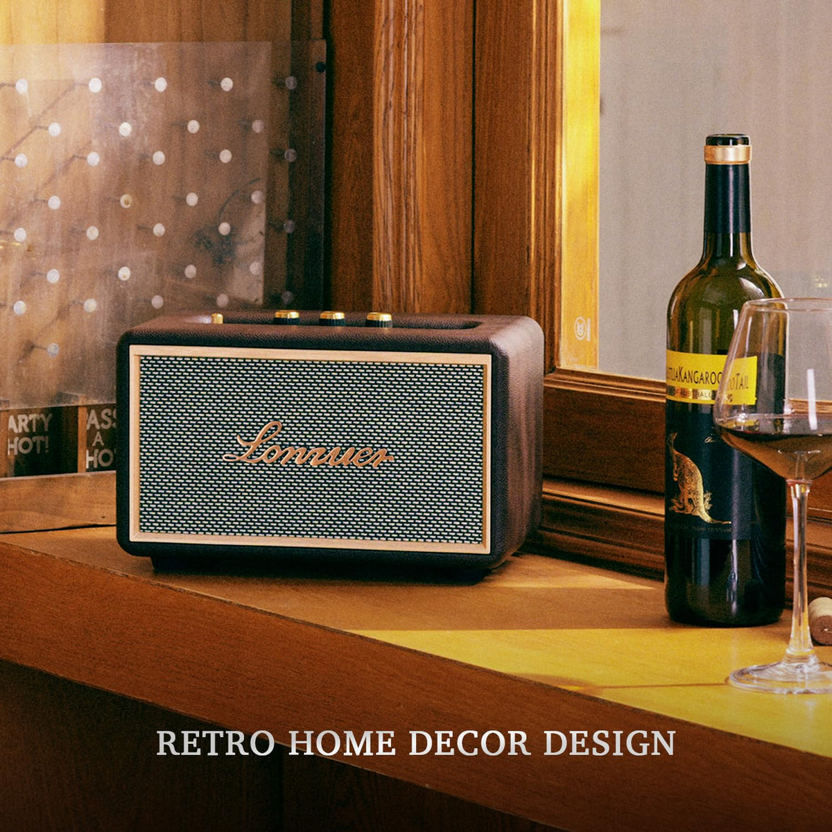 Lonzuer vintage leather-wrapped design adds premium feel and durability