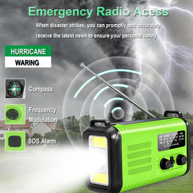 LOOFHIEN Emergency Radio compass supports navigation outdoors.