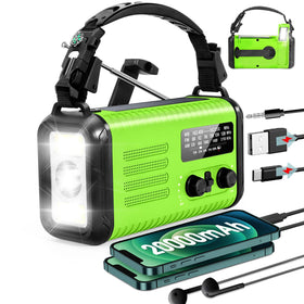 LOOFHIEN Emergency Radio front view showing a high-capacity battery for power.