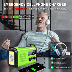 LOOFHIEN Emergency Radio solar panel enables eco-friendly charging.
