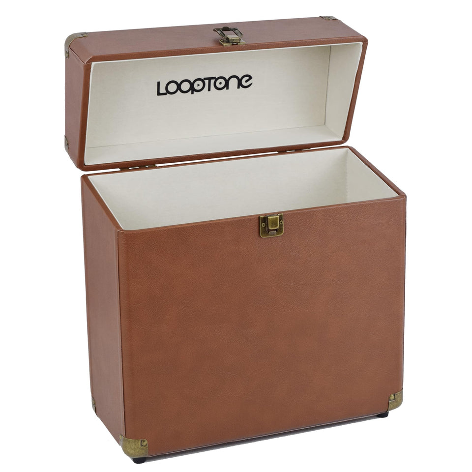 LoopTone front view suitcase showing retro style and secure storage benefit