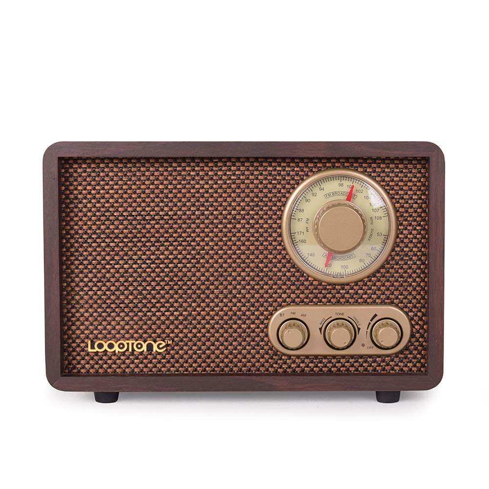 LoopTone front view showing classic dial and speaker, enhances room decor