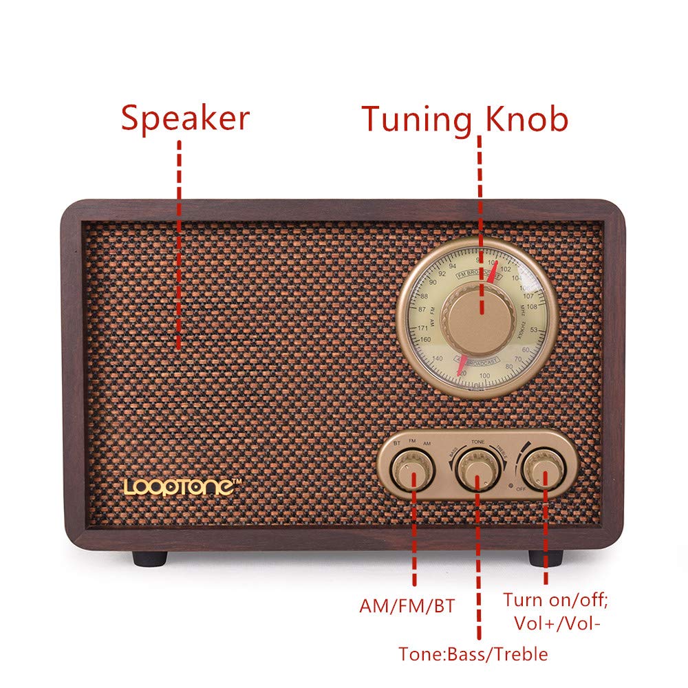 LoopTone telescoping antenna extended for improved FM reception and clarity