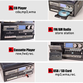 LoopTone 9-in-1 black Bluetooth connection for wireless streaming.